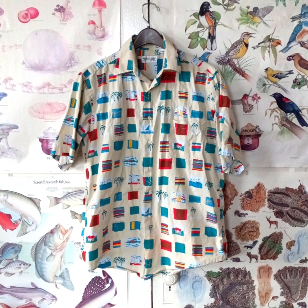 Tuttle Golf Collection Men's Medium Button Down Short Sleeve Shirt